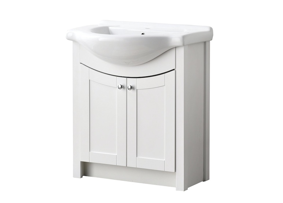 24 Inch Modern White Bathroom Vanity Set with Ceramic Sink