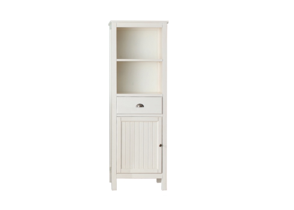 Bathroom tall storage cabinet with door and drawer